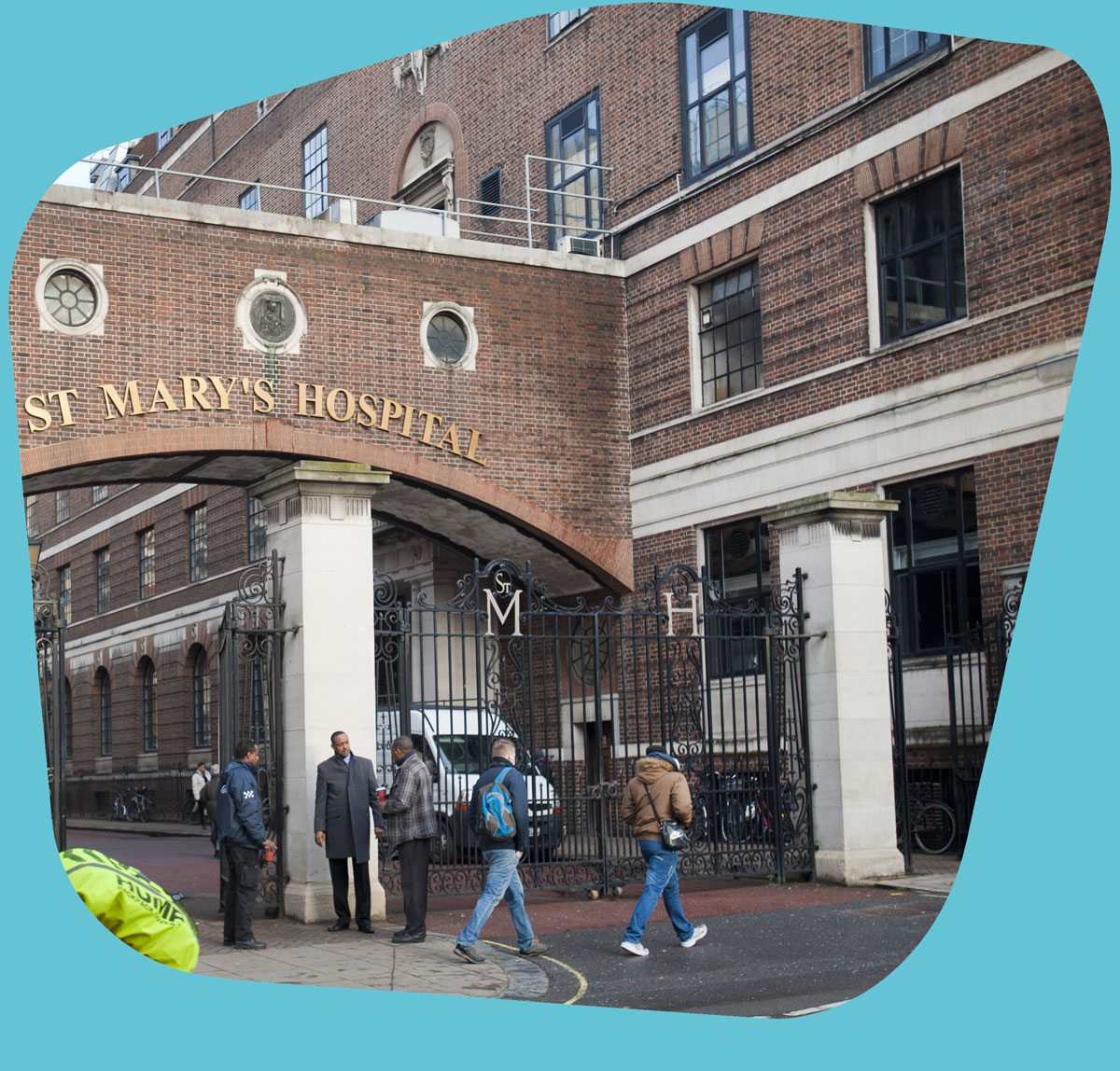 External shot of St Mary's Hospital arch