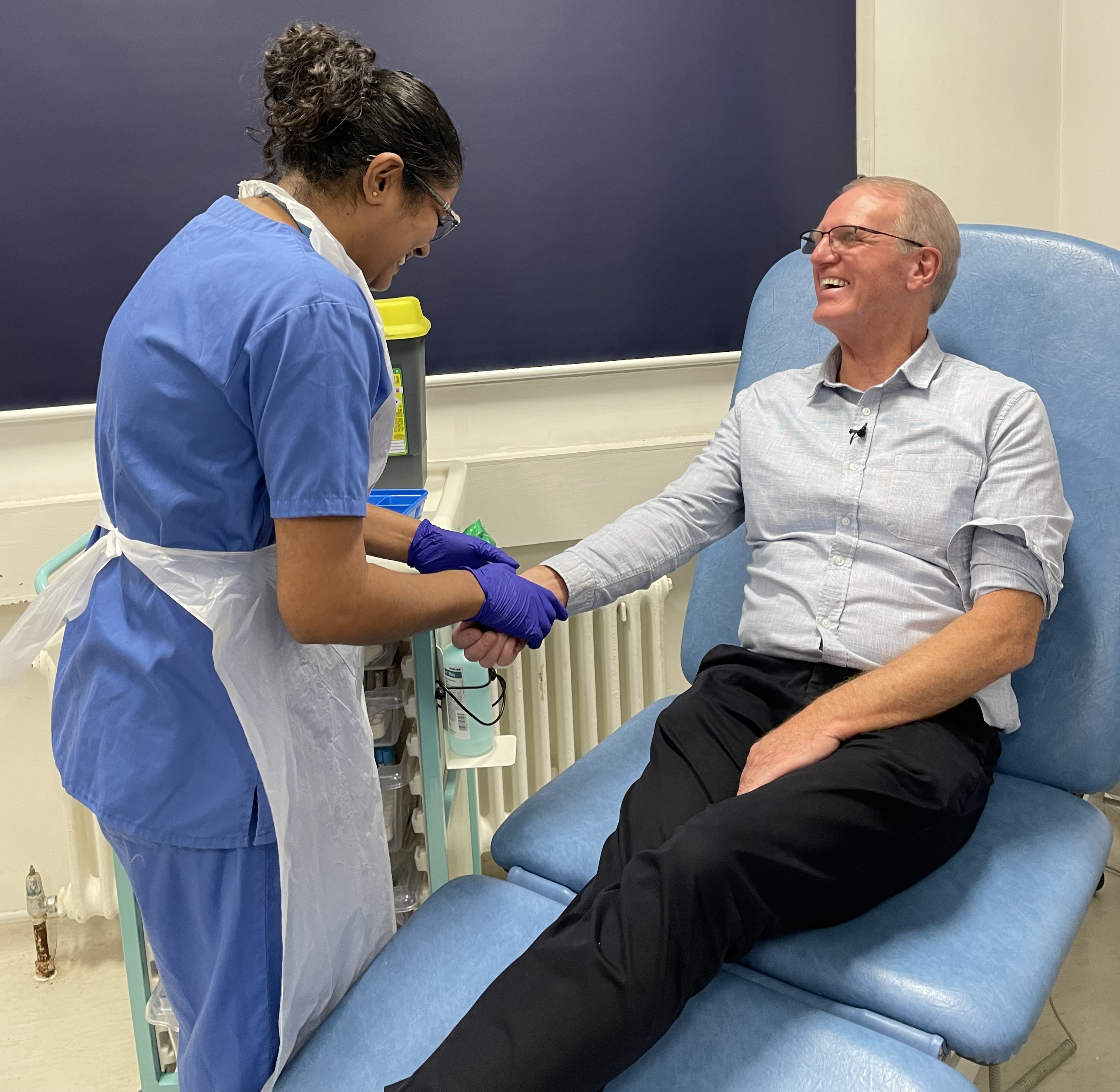 Man getting blood test