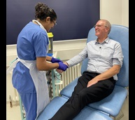 Man getting blood test