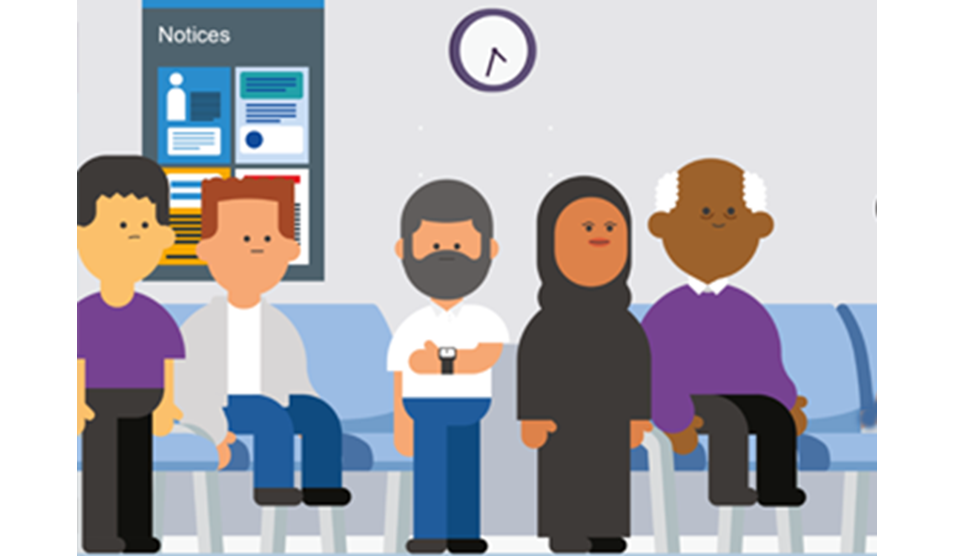 A&E waiting room graphic A&E waiting room graphic