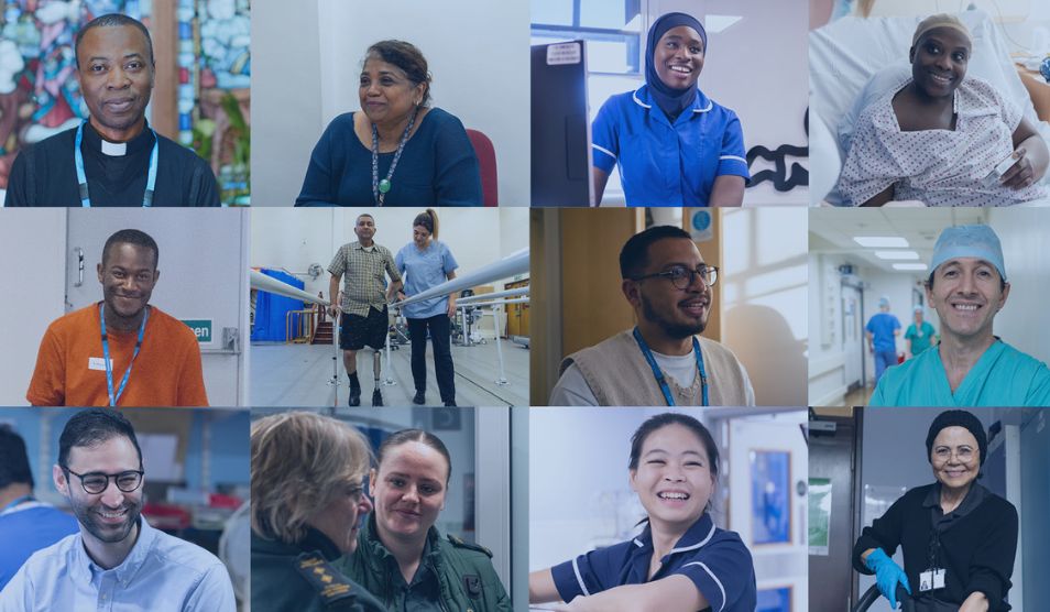 Collage of different staff and patients at Imperial College Healthcare.