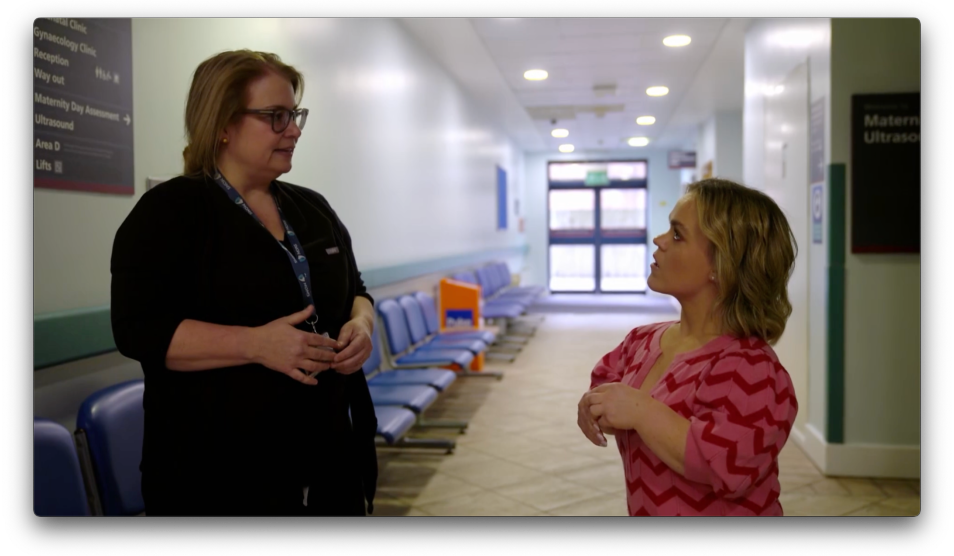 Bryony chatting to Ellie