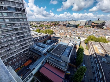 Photo of heat pumps on a roof at Charing Cross Hospital