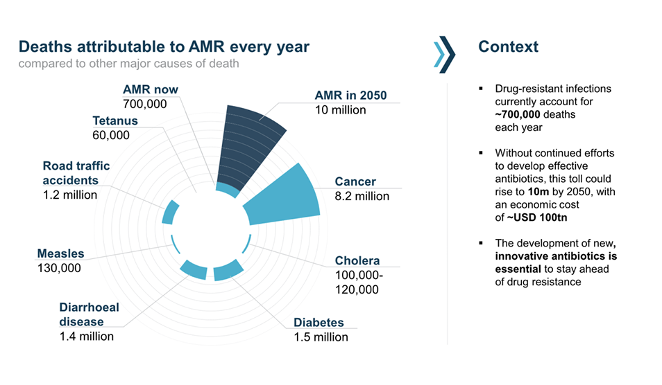 Deaths attributed to AMR every year