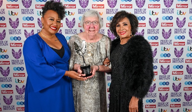 Emeli Sandé, Prof Dame Averil Mansfield and Dame Shirley Bassey at Pride of Britain Awards 2023
