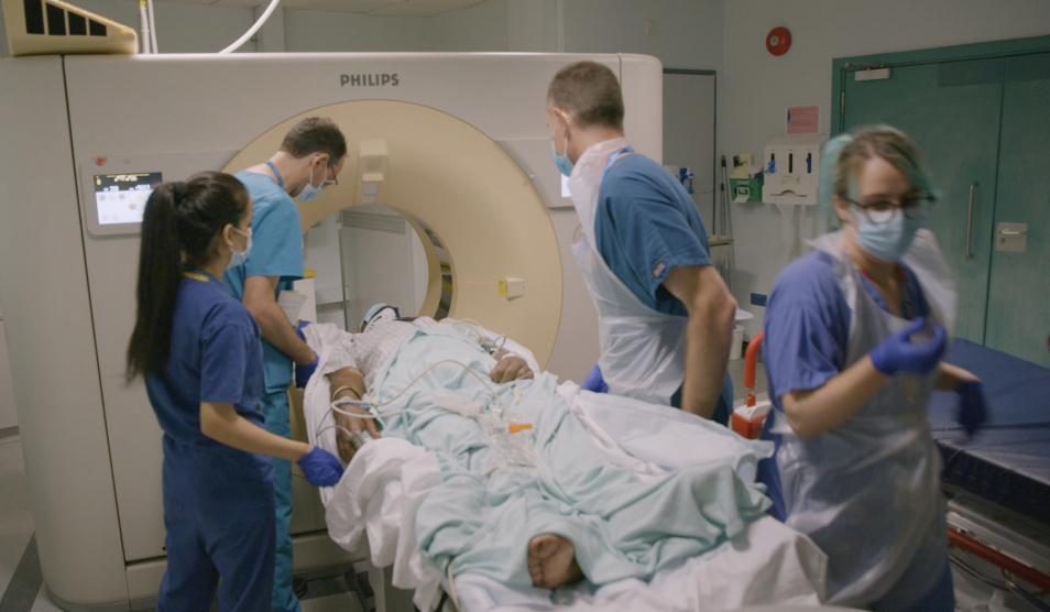Patient being scanned at St Mary's