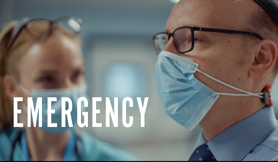 Promotional picture for Emergency documentary with two Trust staff