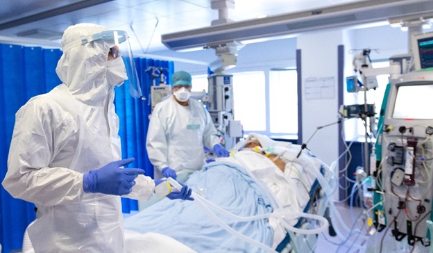 Patient being treated in ICU