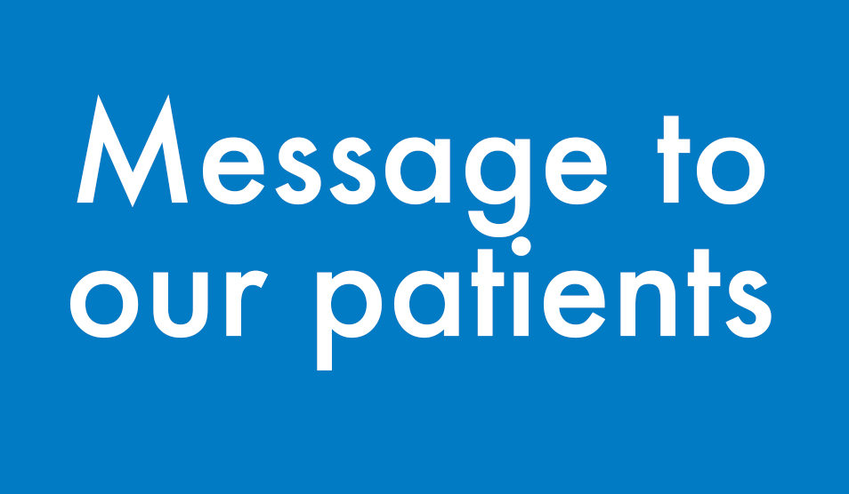Message to our patients graphic