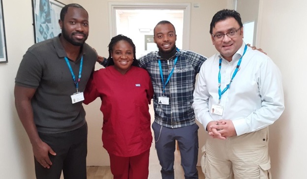 Photograph of four members of the Nursing Directorate Education Team