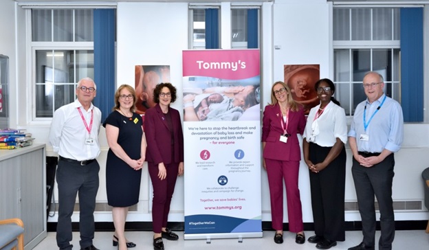 Photo of representatives of the Trust and Tommy's Photo of Baroness Merron with representatives of the Trust, Imperial College London and Tommy's