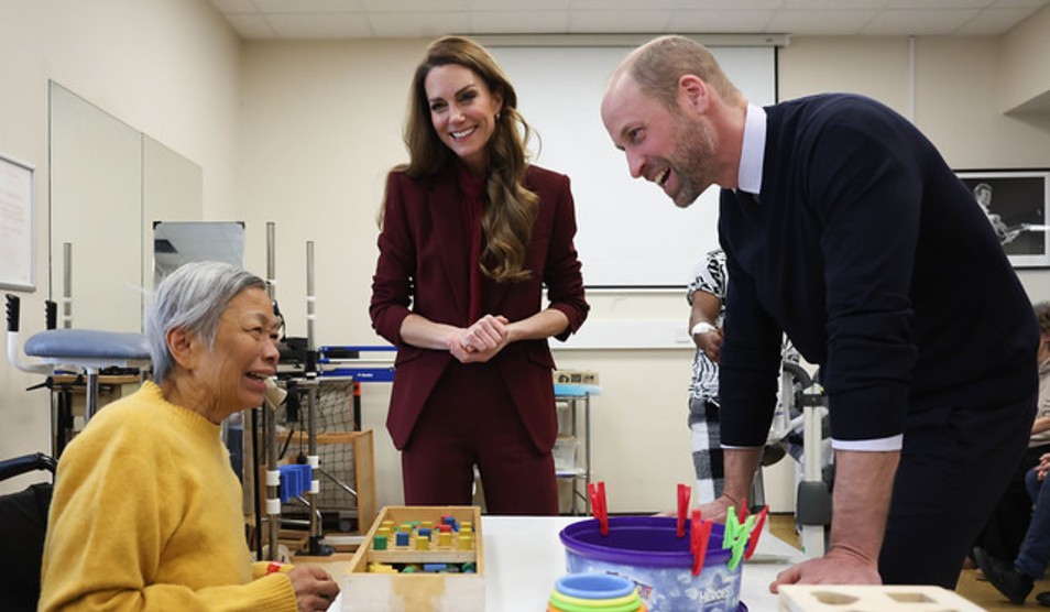 Their Royal Highnesses The Prince and Princess of Wales meeting a patient at Charing Cross Hospital