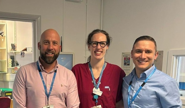 NICU refurb team Photo of Joseph, Emma and Daniel who led the project