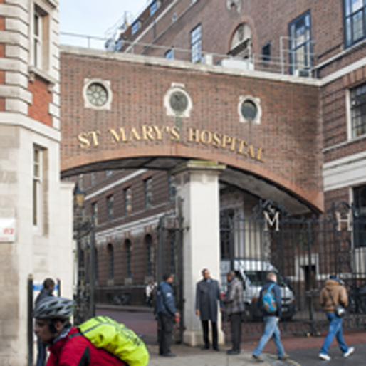External shot of St Mary's hospital main entrance External shot of St Mary's hospital main entrance