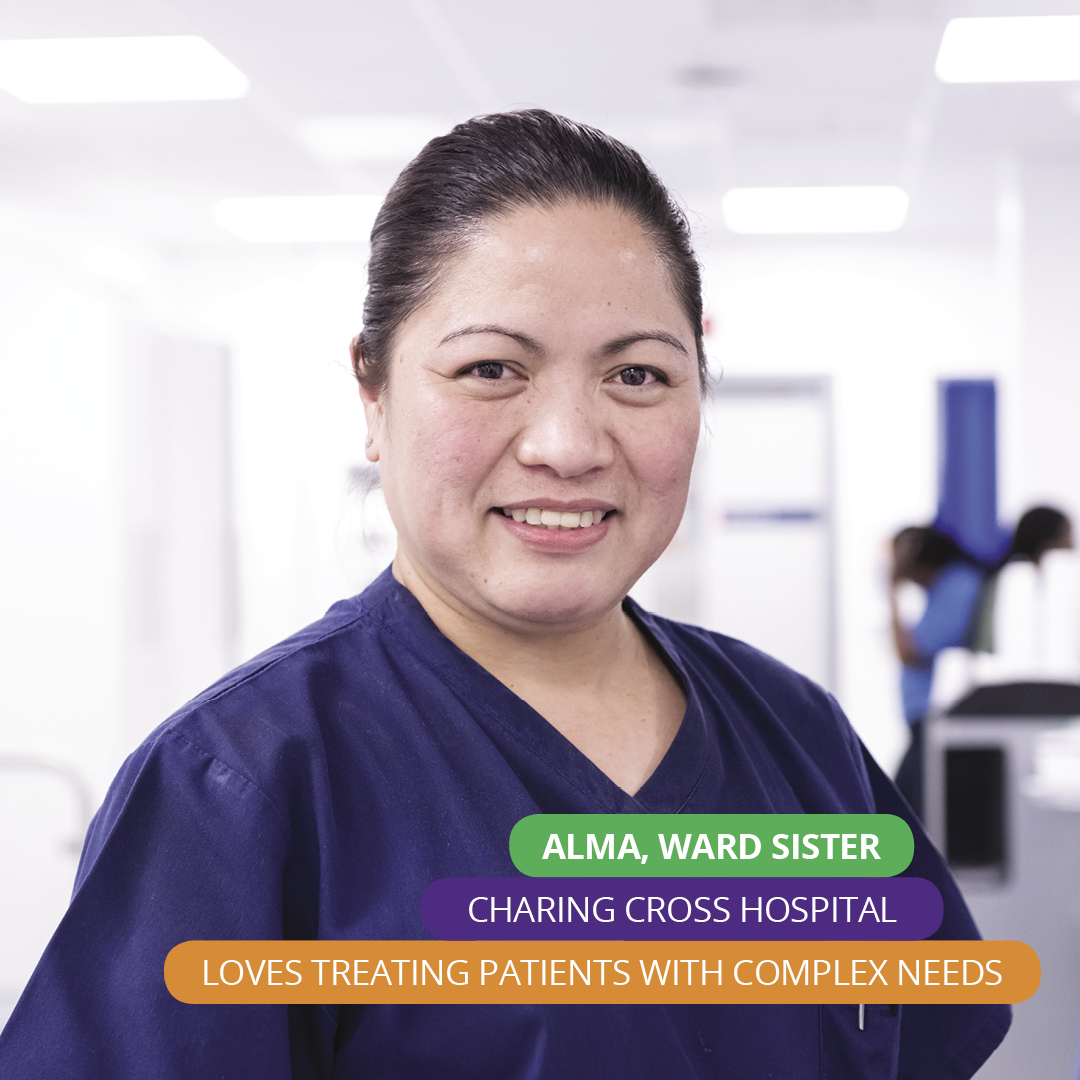 Alma, ward sister, emergency department, Charing Cross Hospital