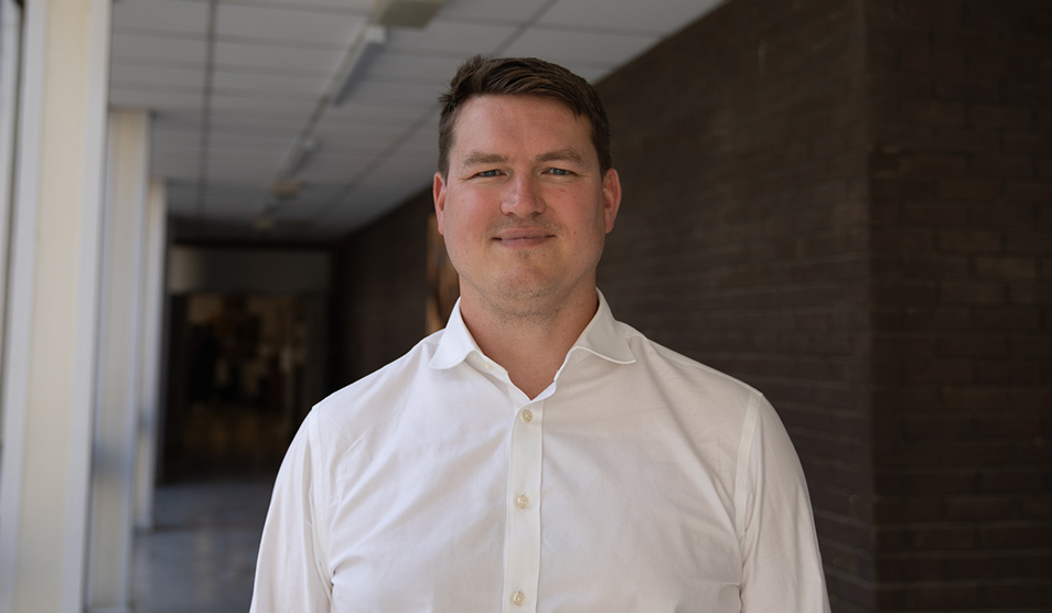 Portrait of Chris Jordan, consultant orthopaedic and trauma surgeon at St Mary's Hospital