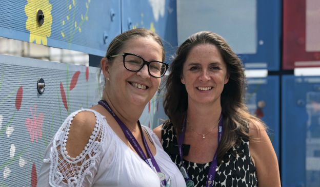 Karen Platonos, lactation consultant, and Annie Aloysius, clinical speech and language therapist in neonatology, at Queen Charlotte’s & Chelsea Hospital