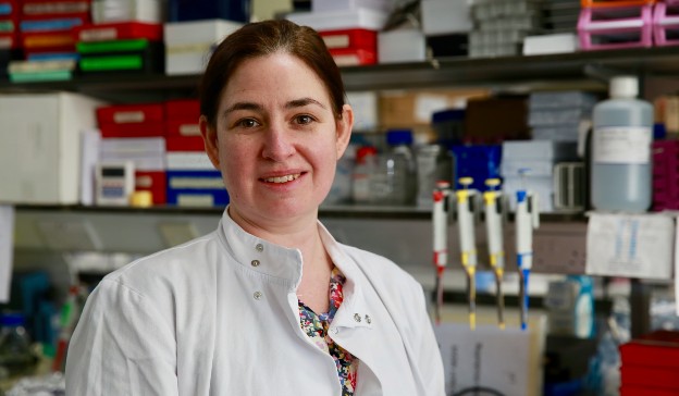 Portrait of Dr Lynne Sykes in a laboratory at Imperial College Healthcare