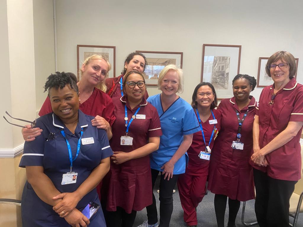 Nurses at Charing Cross Hospital involved in the Pathway to Excellence programme, including Professor Janice Sigsworth, Chief Nurse