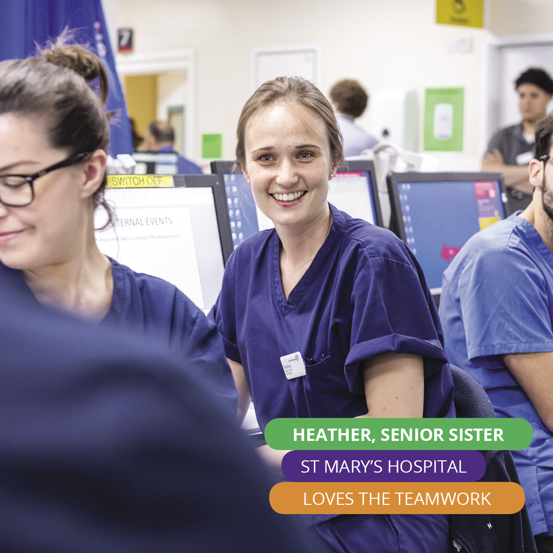 Staff nurse Heather at St Mary's Hospital 