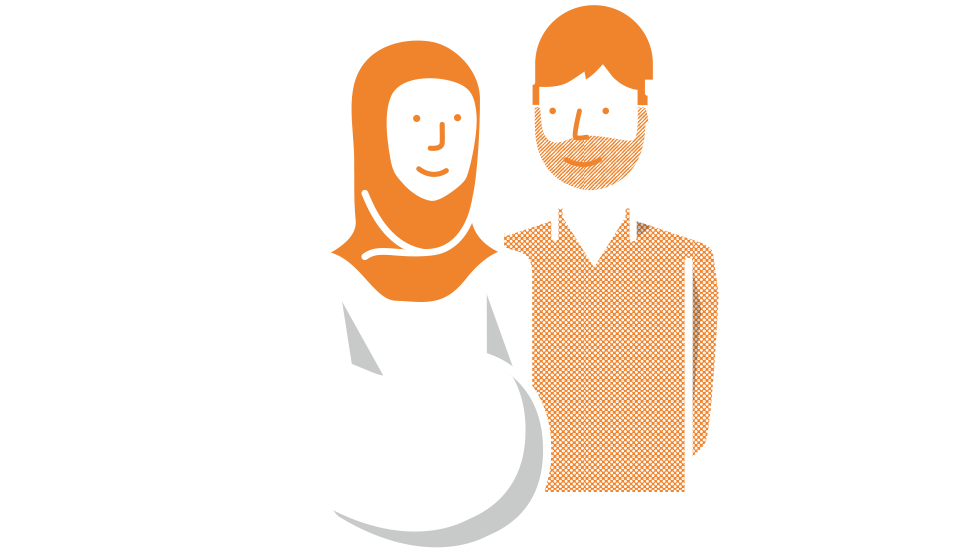 Graphic of a couple expecting a child