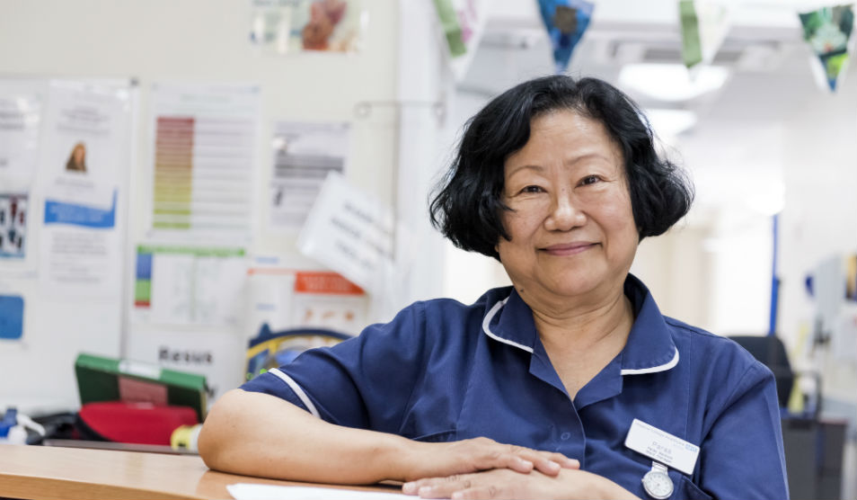 Smiling nurse on ward 2