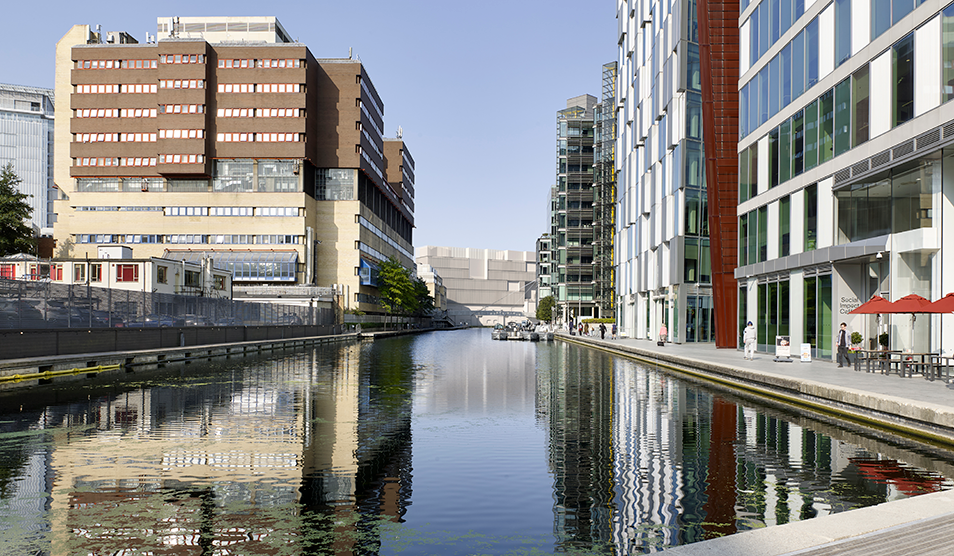 Architect's impression of canal view of Fleming building