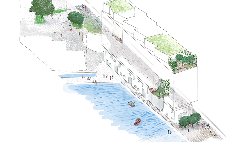 Diagram showing outdoor space at Fleming Centre