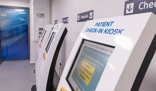 Check in kiosks at a hospital outpatients department 