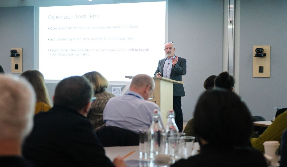 Speakers at a Biomedical Research Centre launch event