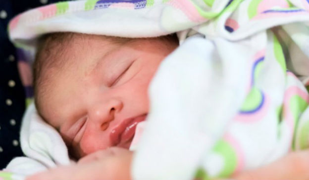 Newborn baby at St Mary's Hospital 