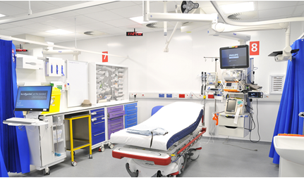 Charing Cross Hospital refurbished A&E resuscitation bay 