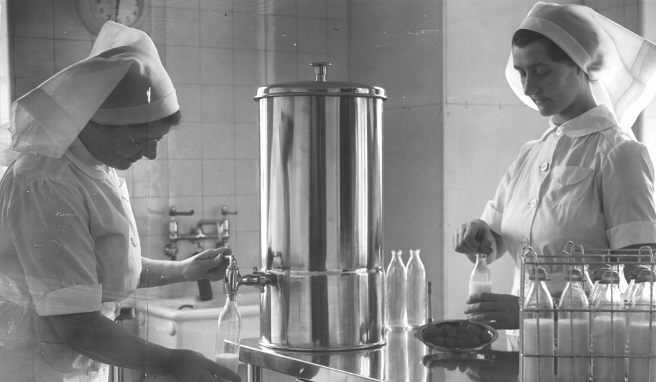 Filling up milk bottles