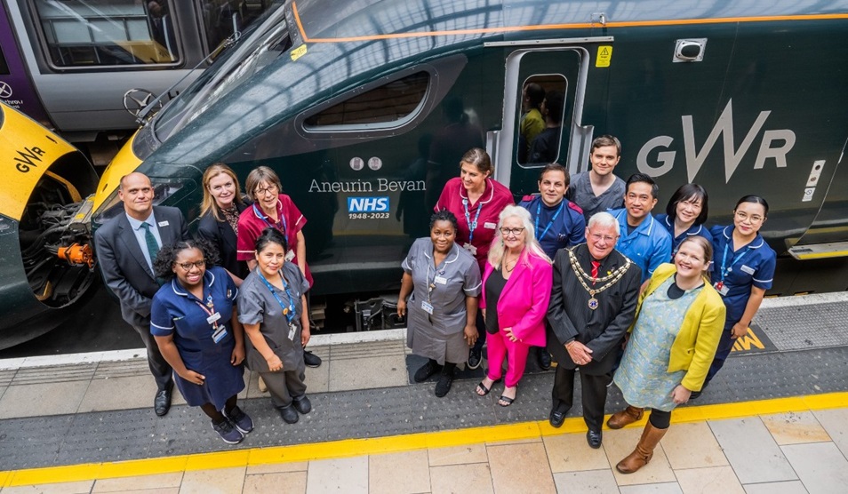 Staff at Paddington Station for NHS75 event