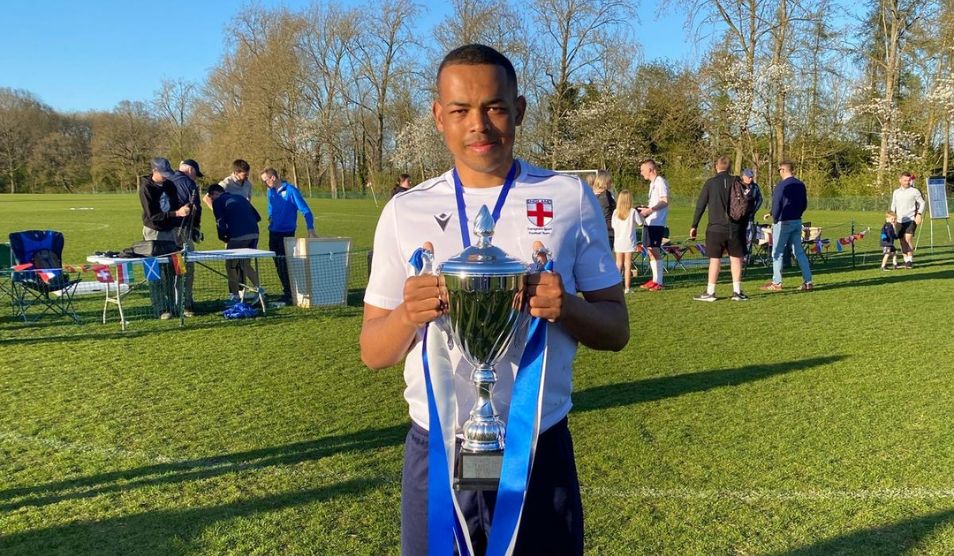 Johnny on the football field