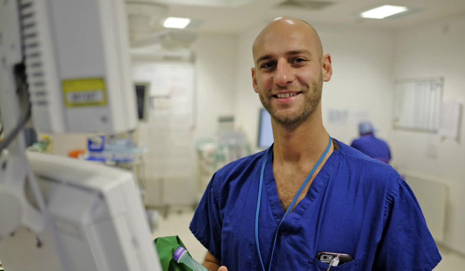 Man in surgical scrubs 