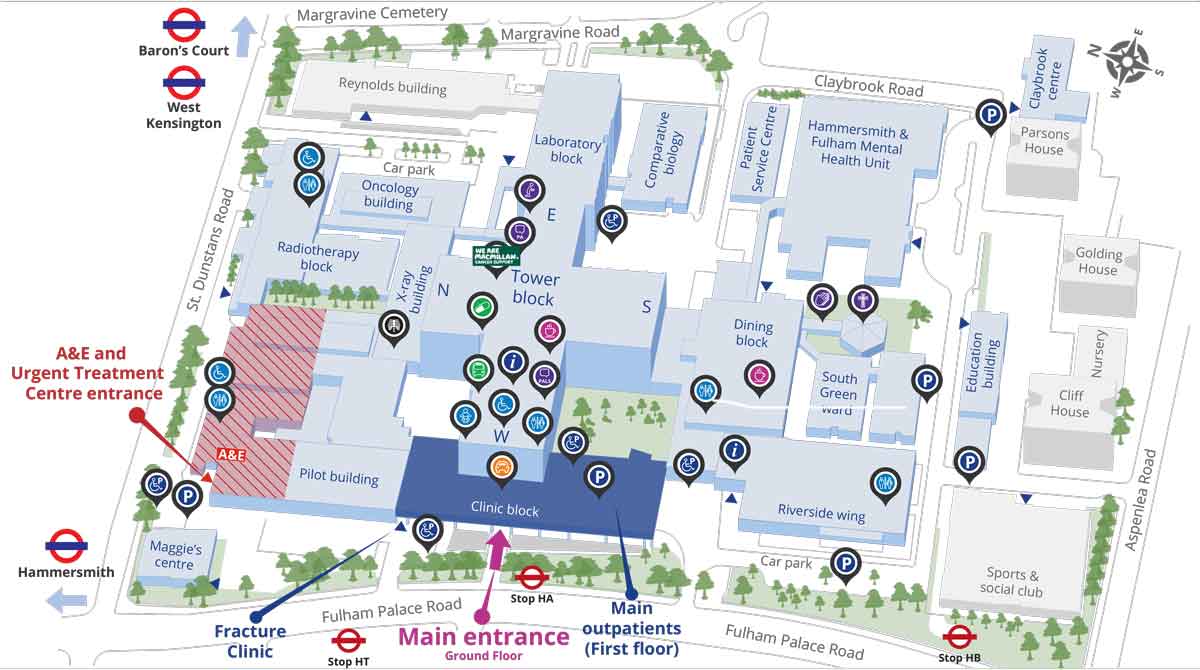 Charing Cross Hospital map
