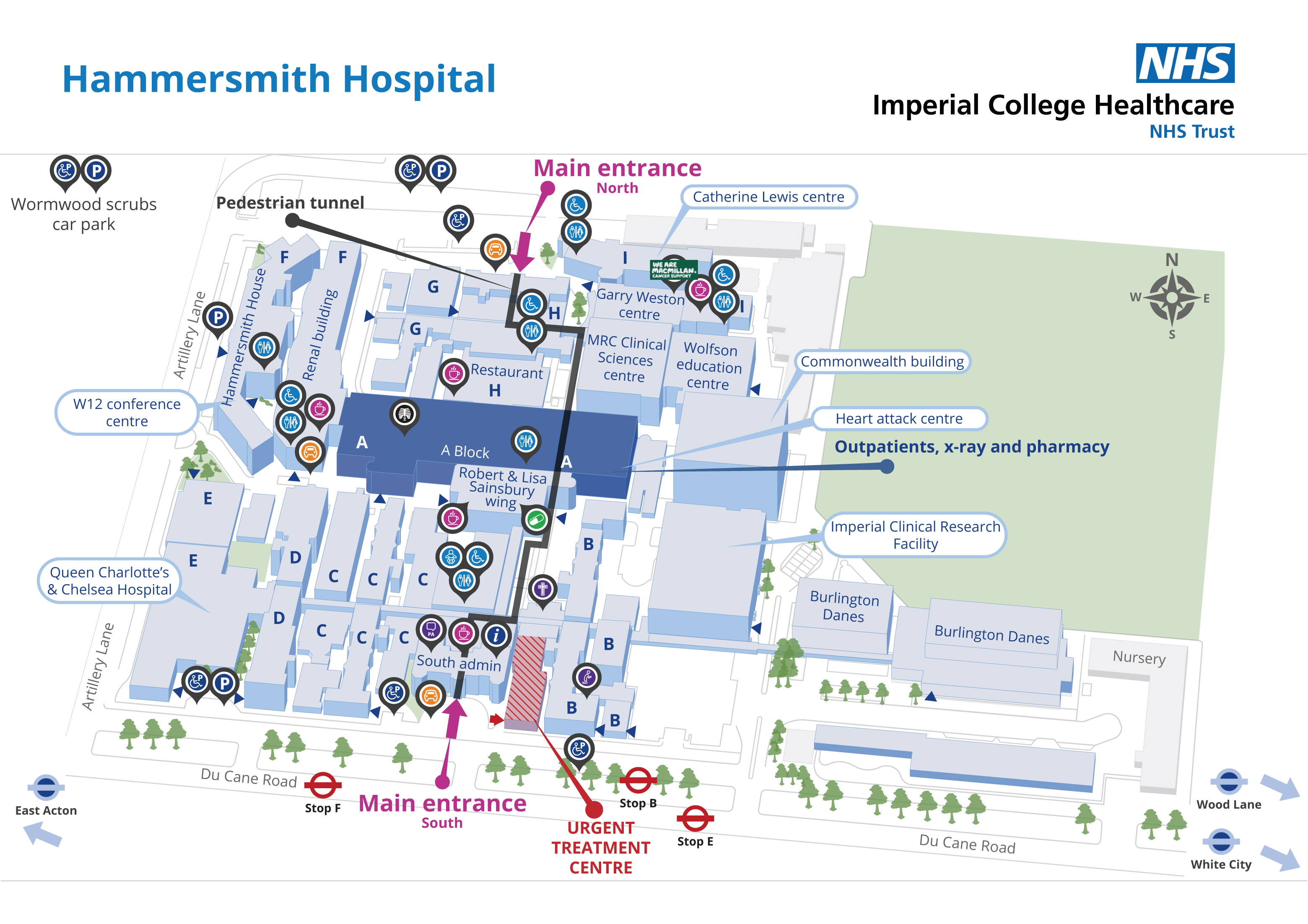 Hammersmith Hospital site map