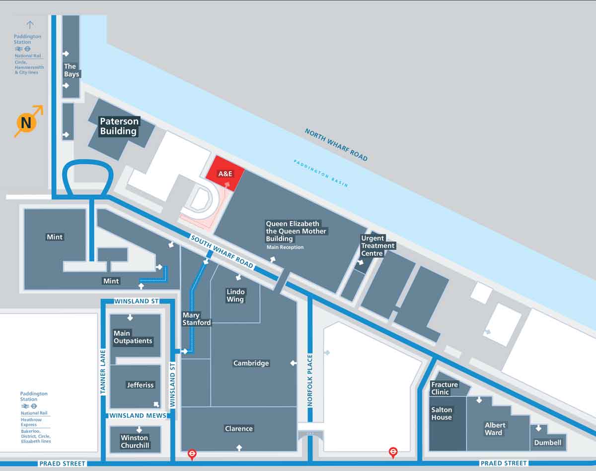 St Mary's Hospital map