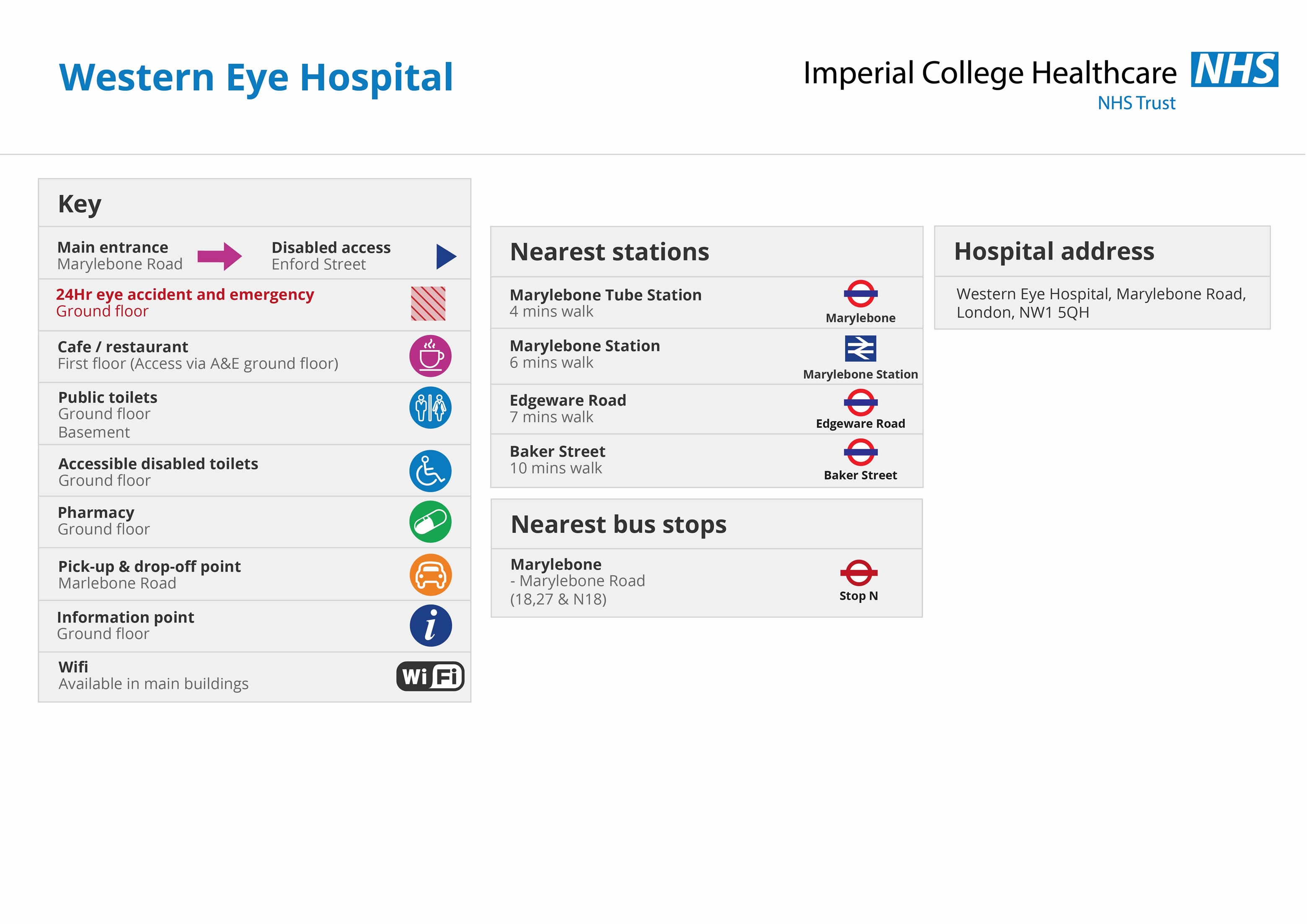 Western Eye Hospital key map