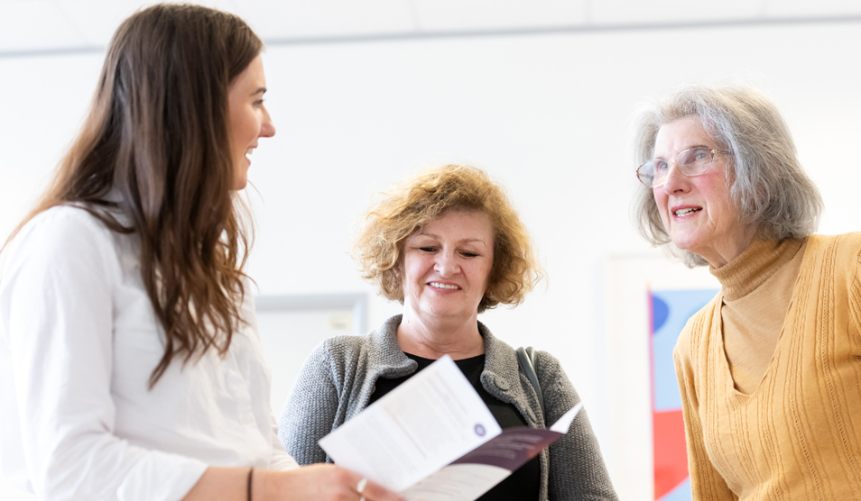 Patients looking at a leaflet
