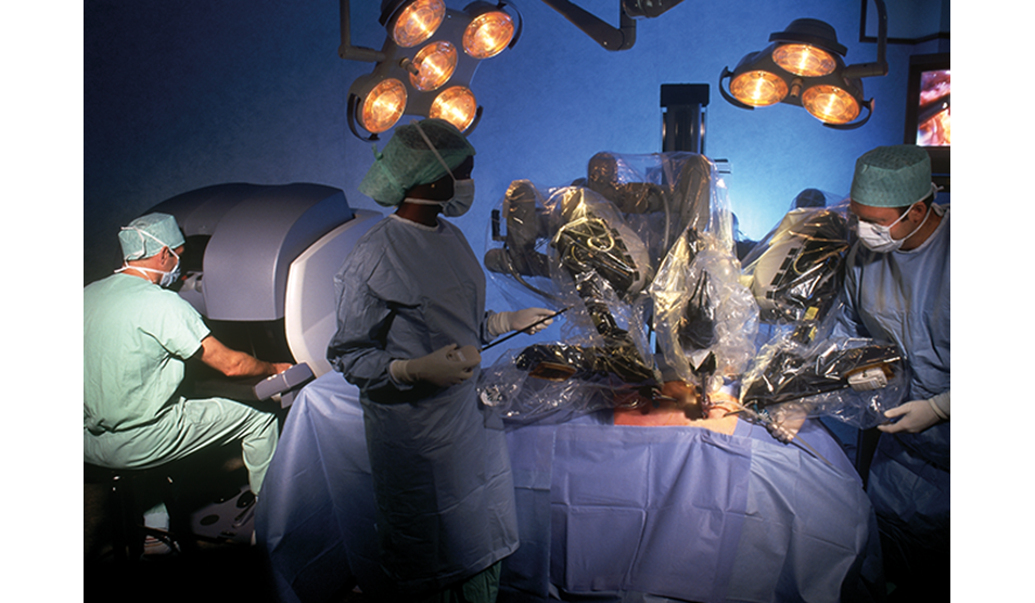 Photo of operation in hospital theatre