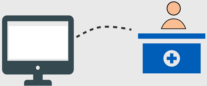 Computer to reception graphic
