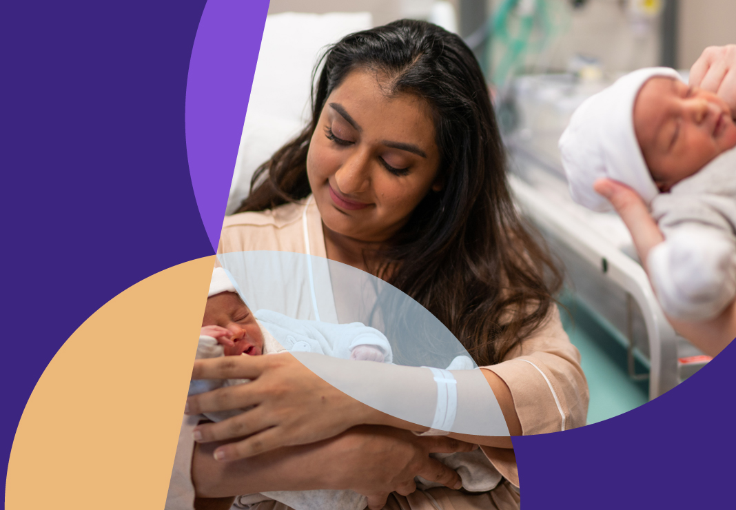 Mother with newborn babies on Clayton ward