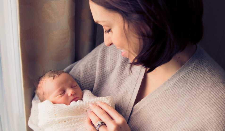 Mother with newborn baby